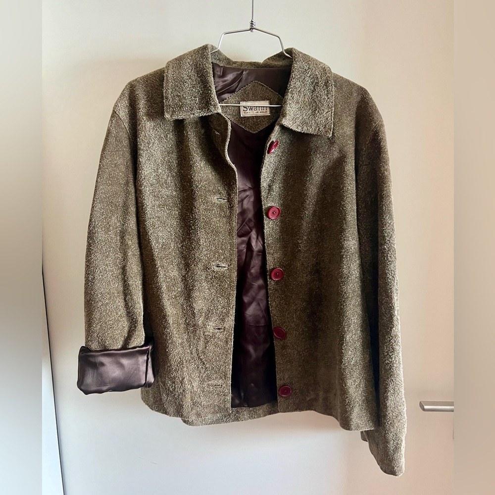Made in USA (LA/Paris leather attelier) real Leather Suede Jacket
